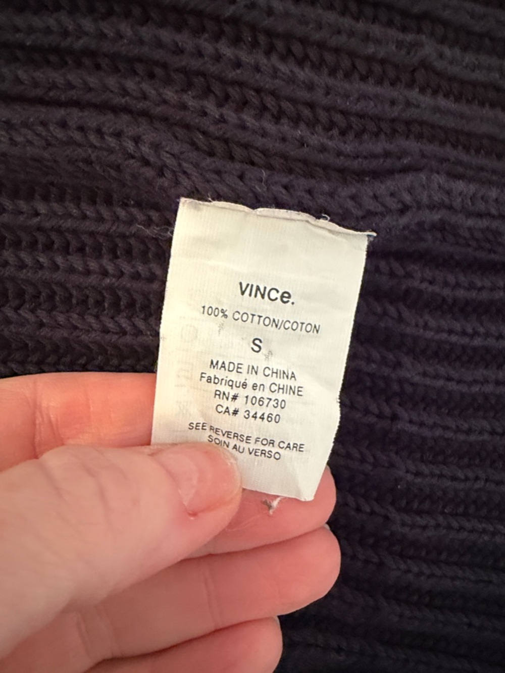 Vince Navy Ribbed Open-Front Cardigan - Picture 7 of 8
